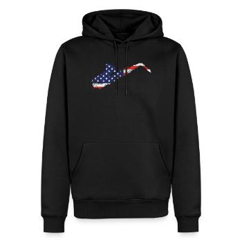 Saxophone American Flag - Männer Premium Bio Hoodie - Schwarz - Vorne - Nico (187cm)
