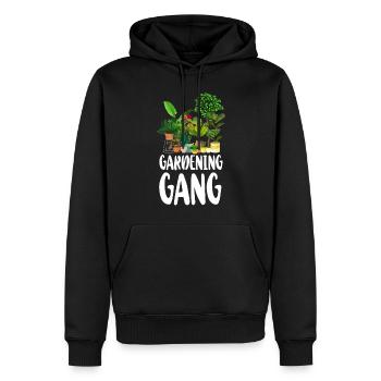 Amoureux des plantes Amis jardiniers - Sweat à capuche Premium bio Homme - noir - Devant - Nico (187cm)