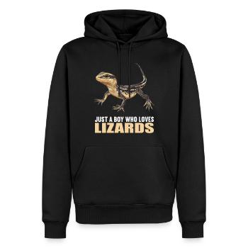 Eidechsen Eidechse - Männer Premium Bio Hoodie - Schwarz - Vorne - Nico (187cm)
