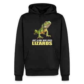 Lézards Lézard - Sweat à capuche Premium bio Homme - noir - Devant - Nico (187cm)
