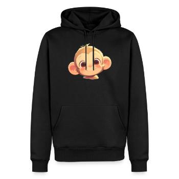 Macaque Macaque - Sweat à capuche Premium bio Homme - noir - Devant - Nico (187cm)