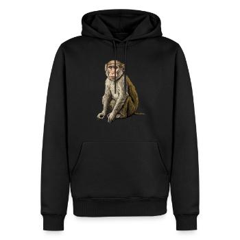 Macaque Macaque - Sweat à capuche Premium bio Homme - noir - Devant - Nico (187cm)