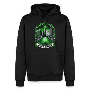 Chicago Goes Green - Männer Premium Bio Hoodie - Schwarz - Vorne - Nico (187cm)