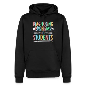Psychologue scolaire - Sweat à capuche Premium bio Homme - noir - Devant - Nico (187cm)