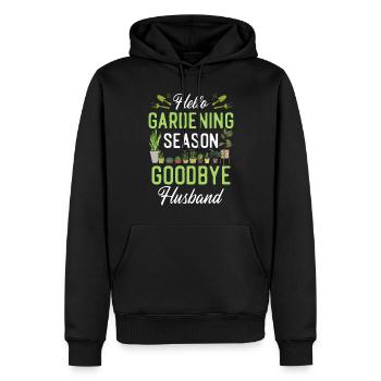 Amoureux des plantes Jardinage Mari Femme - Sweat à capuche Premium bio Homme - noir - Devant - Nico (187cm)