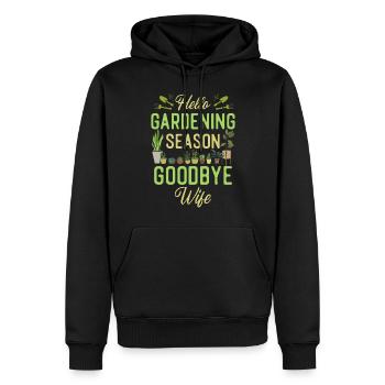 Amoureux des plantes Jardinage Mari Femme - Sweat à capuche Premium bio Homme - noir - Devant - Nico (187cm)