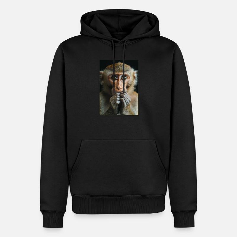 Macaque Macaque - Sweat à capuche Premium bio Homme - noir