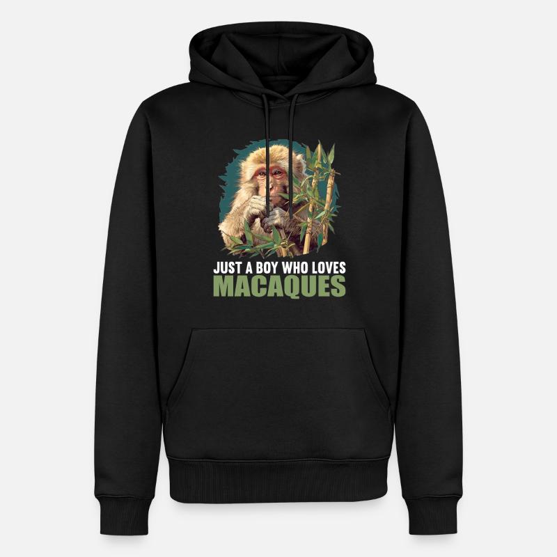 Macaque Macaque - Sweat à capuche Premium bio Homme - noir