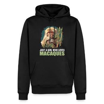 Macaque Macaque - Sweat à capuche Premium bio Homme - noir - Devant - Nico (187cm)