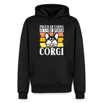 Corgi Gifts for Corgi Lovers - Men’s Premium Organic Hoodie - black - Front - Nico (187cm)