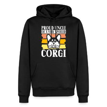 Cadeaux de corgi pour les amateurs de corgi - Sweat à capuche Premium bio Homme - noir - Devant - Nico (187cm)