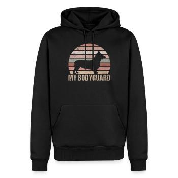 Corgi Gifts for Corgi Lovers - Men’s Premium Organic Hoodie - black - Front - Nico (187cm)