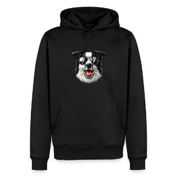 vintage Border Collie Dog - Männer Premium Bio Hoodie - Schwarz - Vorne - Nico (187cm)