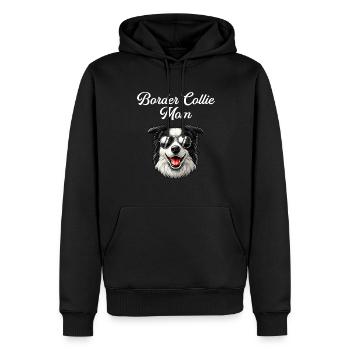 vintage Border Collie Dog - Männer Premium Bio Hoodie - Schwarz - Vorne - Nico (187cm)