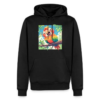 Macaw's Era - Men’s Premium Organic Hoodie - black - Front - Nico (187cm)