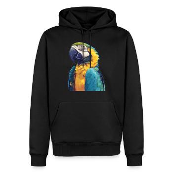 Macaw's Era - Men’s Premium Organic Hoodie - black - Front - Nico (187cm)
