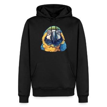 Macaw's Era - Men’s Premium Organic Hoodie - black - Front - Nico (187cm)