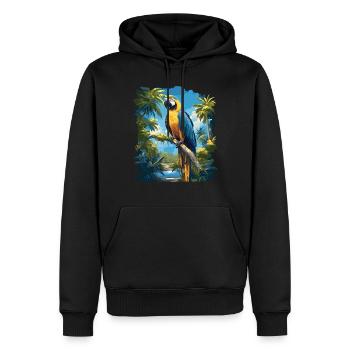 L’ère de l’ara - Sweat à capuche Premium bio Homme - noir - Devant - Nico (187cm)