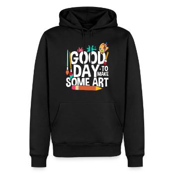 Guten Tag, um Kunst zu machen künstlerischer lustiger Künstler - Männer Premium Bio Hoodie - Schwarz - Vorne - Nico (187cm)