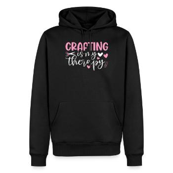 L’artisanat est ma thérapie Artisanat drôle Crochet - Sweat à capuche Premium bio Homme - noir - Devant - Nico (187cm)