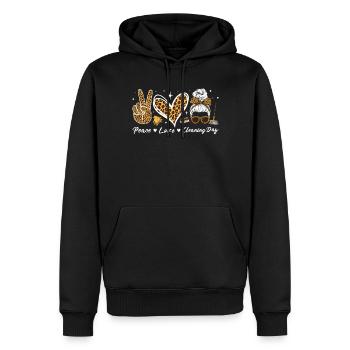Drôle de nettoyage Messy Bun Guépard Femme de chambre léopard - Sweat à capuche Premium bio Homme - noir - Devant - Nico (187cm)