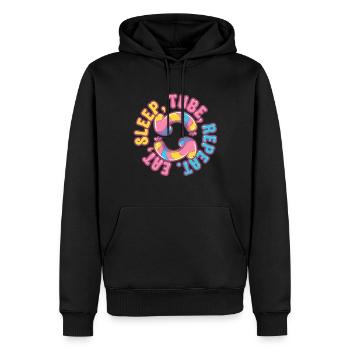 River Tubing Inner Tubing Eat Sleep Tube Repeat - Männer Premium Bio Hoodie - Schwarz - Vorne - Nico (187cm)