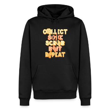 Shell Collector Collect Soak Scrab - Men’s Premium Organic Hoodie - black - Front - Nico (187cm)