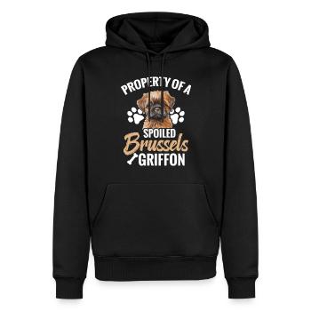 Eigentum Eines Verwöhnten Brüsseler Griffon - Männer Premium Bio Hoodie - Schwarz - Vorne - Nico (187cm)