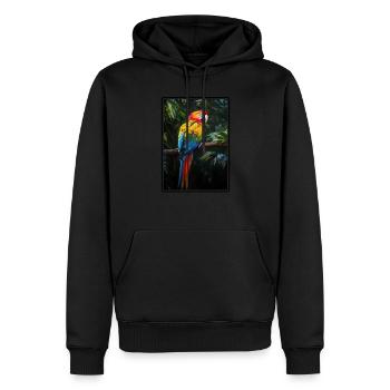 L’ère de l’ara - Sweat à capuche Premium bio Homme - noir - Devant - Nico (187cm)