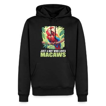 Macaw's Era - Men’s Premium Organic Hoodie - black - Front - Nico (187cm)