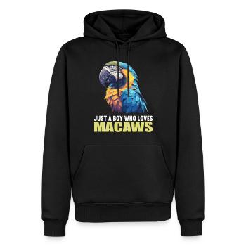 Macaw's Era - Men’s Premium Organic Hoodie - black - Front - Nico (187cm)