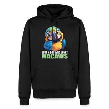 Macaw's Era - Men’s Premium Organic Hoodie - black - Front - Nico (187cm)