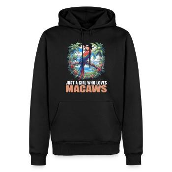 Macaw's Era - Men’s Premium Organic Hoodie - black - Front - Nico (187cm)
