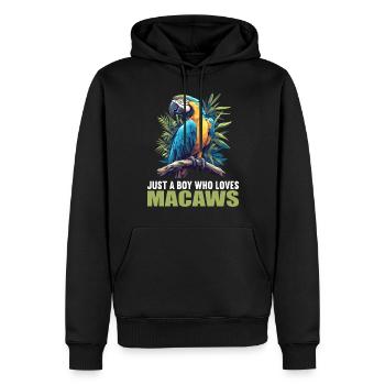 Macaw's Era - Men’s Premium Organic Hoodie - black - Front - Nico (187cm)