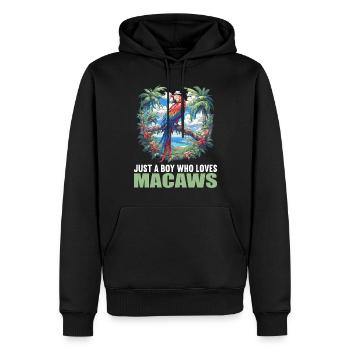 Macaw's Era - Men’s Premium Organic Hoodie - black - Front - Nico (187cm)