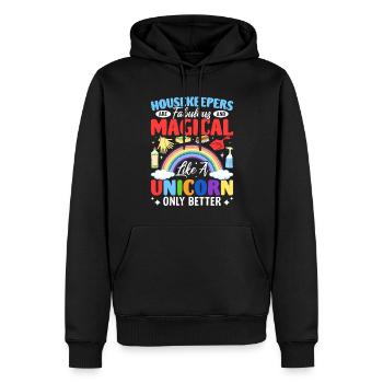 Funny Housekeeping Dust Cleaner Janitorial - Men’s Premium Organic Hoodie - black - Front - Nico (187cm)