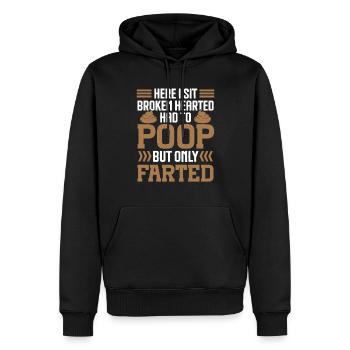 Lustige "0 Tage Seit Ich Zuletzt Gekackt - Männer Premium Bio Hoodie - Schwarz - Vorne - Nico (187cm)