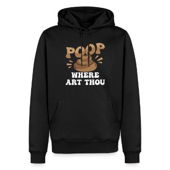 Drôle '0 jours depuis que j’ai fait caca pour la dernière fois - Sweat à capuche Premium bio Homme - noir - Devant - Nico (187cm)