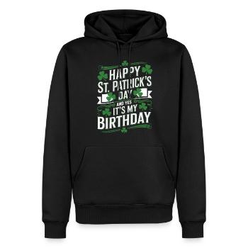 St. Patrick’s Day Birthday Cake Shamrock Men Women - Männer Premium Bio Hoodie - Schwarz - Vorne - Nico (187cm)