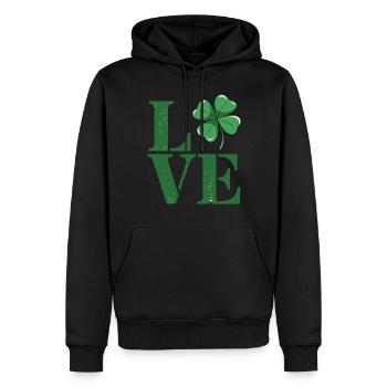 Shamrock Love St. Patrick's Day Irish Pride kids - Männer Premium Bio Hoodie - Schwarz - Vorne - Nico (187cm)