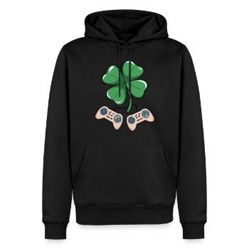 Gaming Shamrock St Patrick's Day Gamer Gifts Men - Männer Premium Bio Hoodie - Schwarz - Vorne - Nico (187cm)