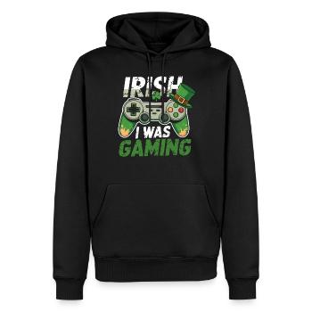 Irish I Was Gaming St Patrick’s Day Gamer Men kids - Männer Premium Bio Hoodie - Schwarz - Vorne - Nico (187cm)