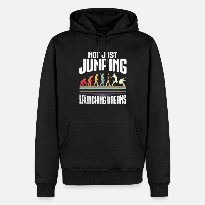 Weitsprung Weitspringen - Männer Premium Bio Hoodie - Schwarz