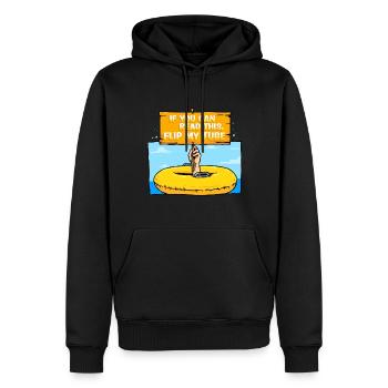 River Tubing If You Can Read This Flip My Tube - Männer Premium Bio Hoodie - Schwarz - Vorne - Nico (187cm)