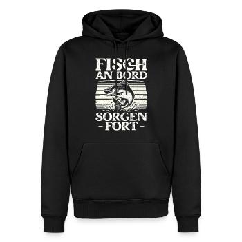 Angeln Angler Fischer Fischen Angel Spruch - Männer Premium Bio Hoodie - Schwarz - Vorne - Nico (187cm)