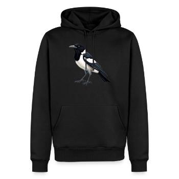 Elstern Elster - Männer Premium Bio Hoodie - Schwarz - Vorne - Nico (187cm)