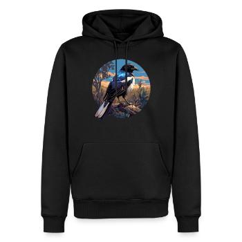 Elstern Elster - Männer Premium Bio Hoodie - Schwarz - Vorne - Nico (187cm)