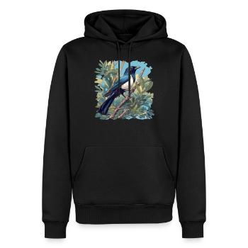 Elstern Elster - Männer Premium Bio Hoodie - Schwarz - Vorne - Nico (187cm)