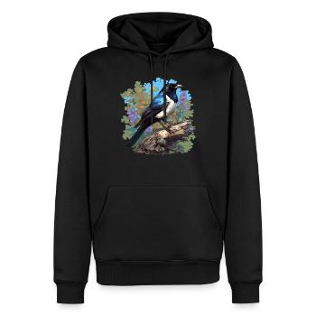 Elstern Elster - Männer Premium Bio Hoodie - Schwarz - Vorne - Nico (187cm)