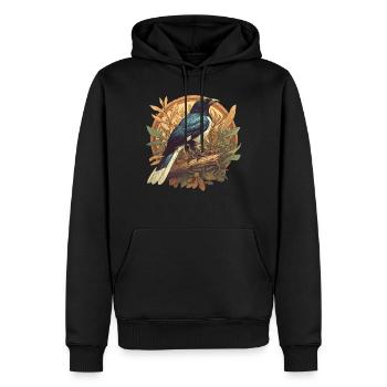 Elstern Elster - Männer Premium Bio Hoodie - Schwarz - Vorne - Nico (187cm)